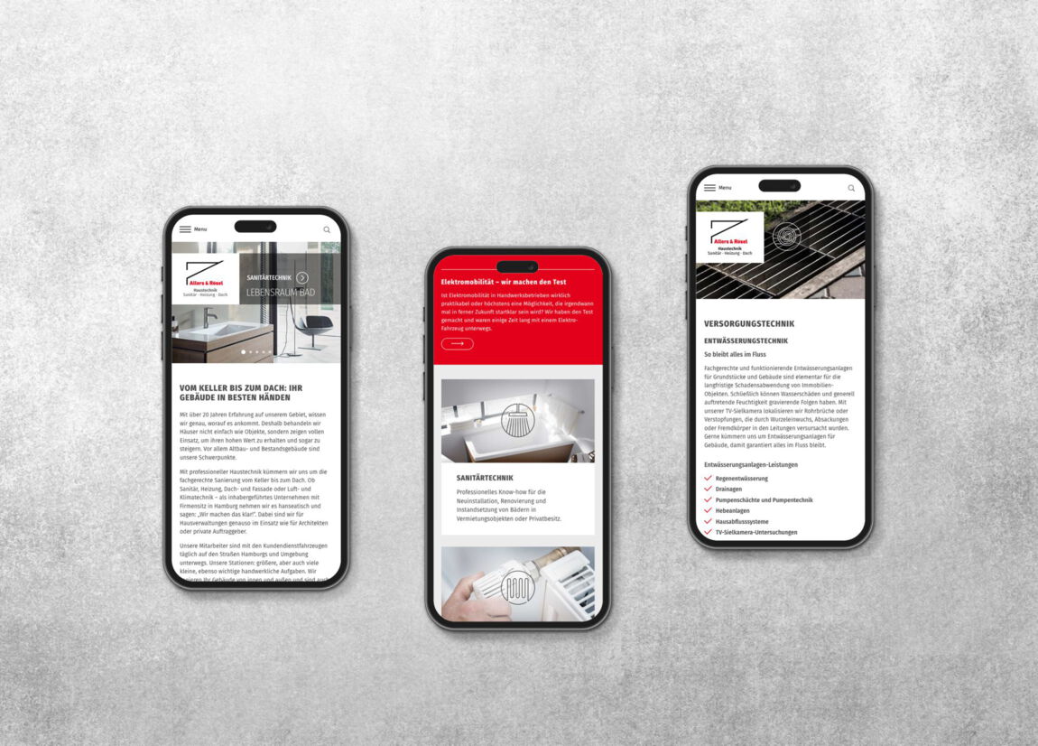 Allers und Rösel responsive Design für Smartphones