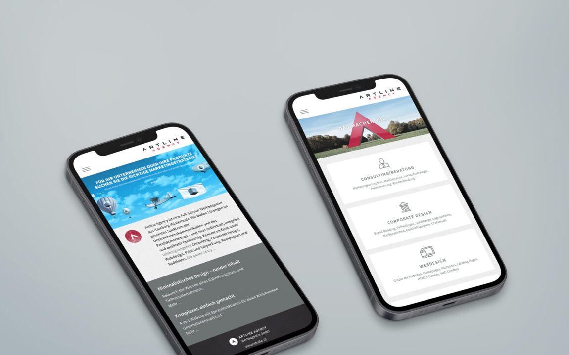 Artline Agency responsive Design für Smartphones