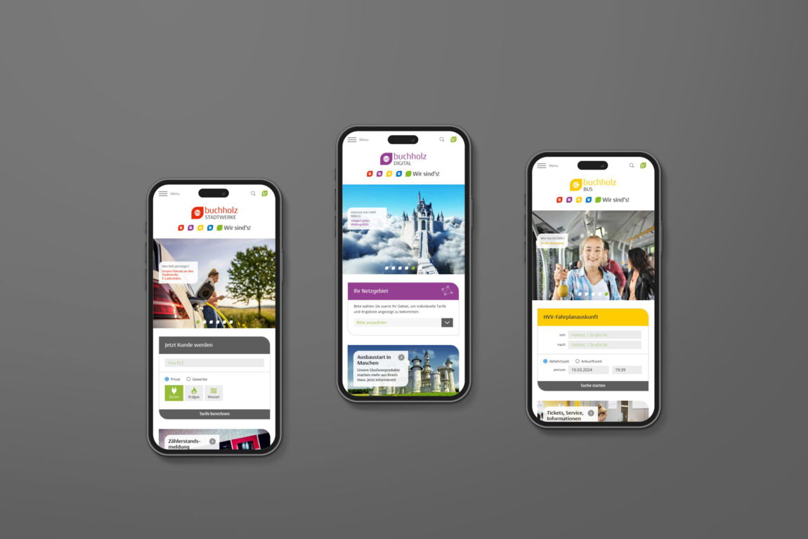 Buchholz Stadtwerke, Digital, Bus responsive Design für Smartphones